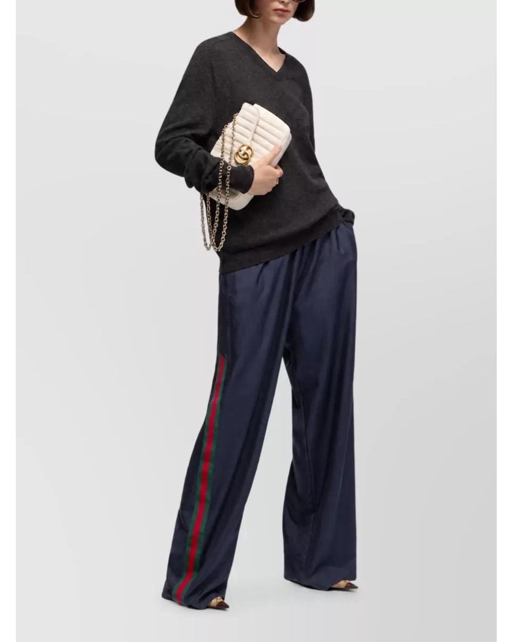 Gucci Blue Silk Oversized Shorts