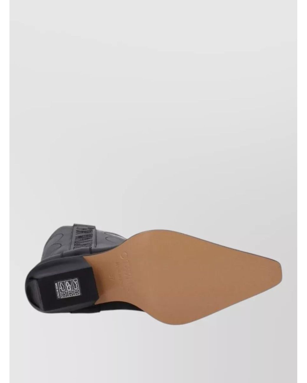Off-White c/o Virgil Abloh Black Leather High Heel Cowboy Boots