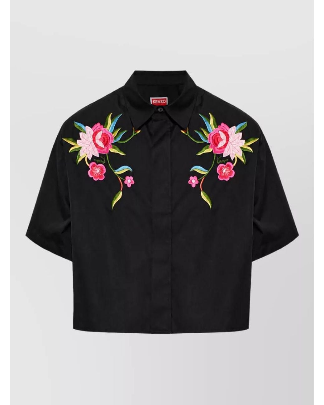 KENZO Black Cotton Long-Sleeve Shirt