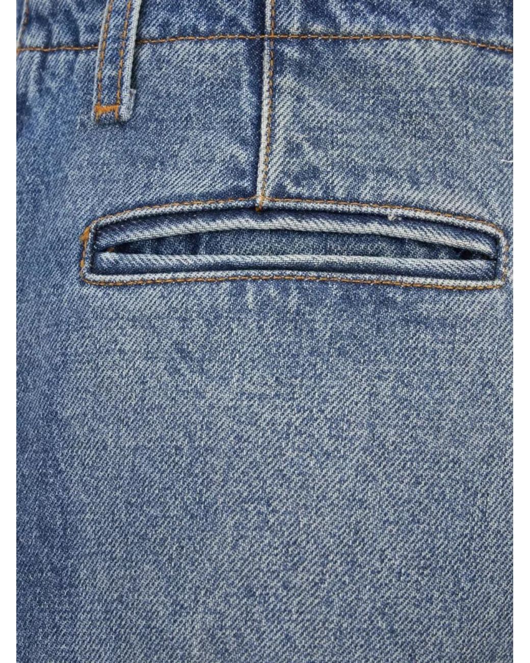 MM6 by Maison Margiela Blue Denim High-Rise Wide-Leg Jeans