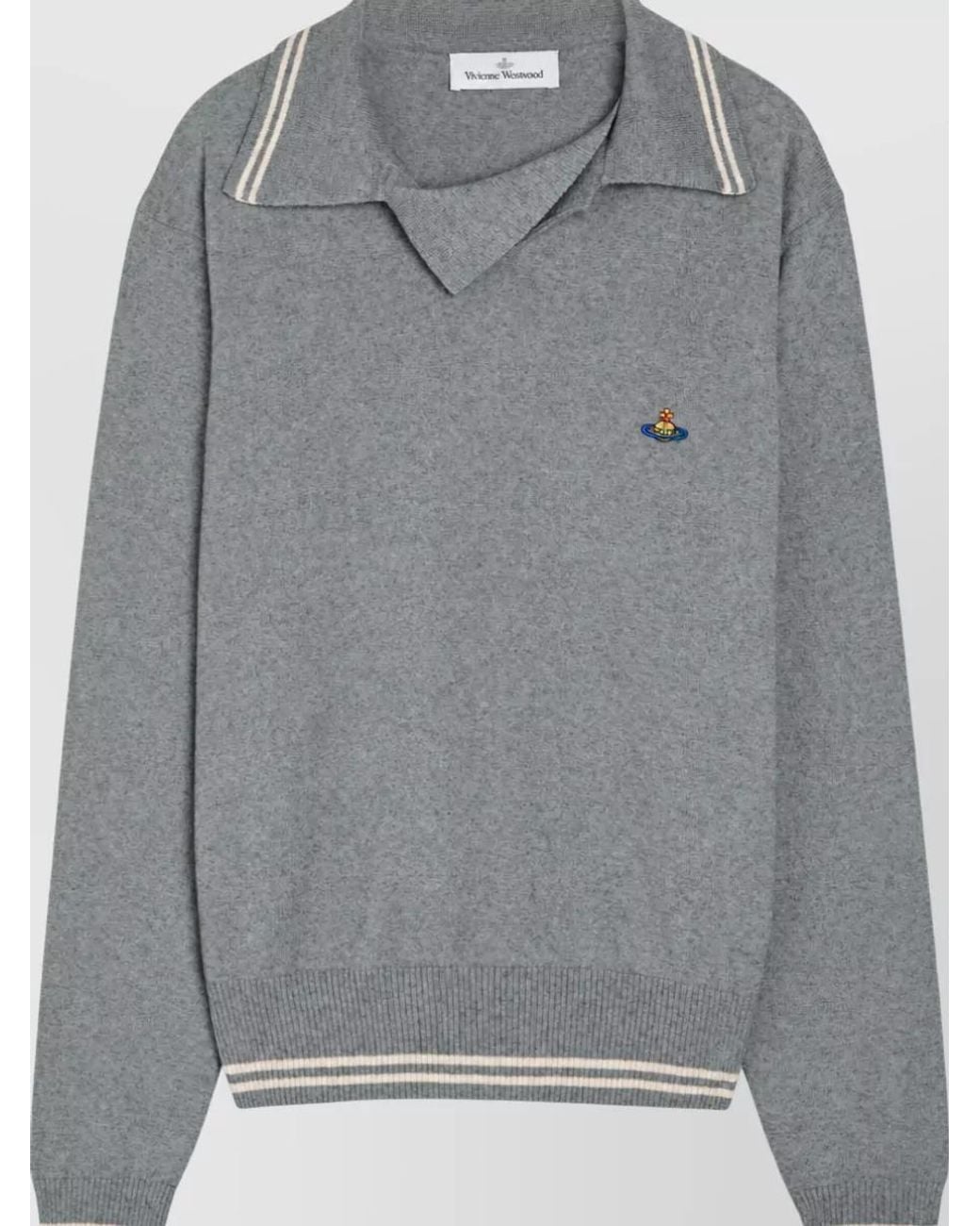 Vivienne Westwood Gray Cashmere Polo Jumper for men