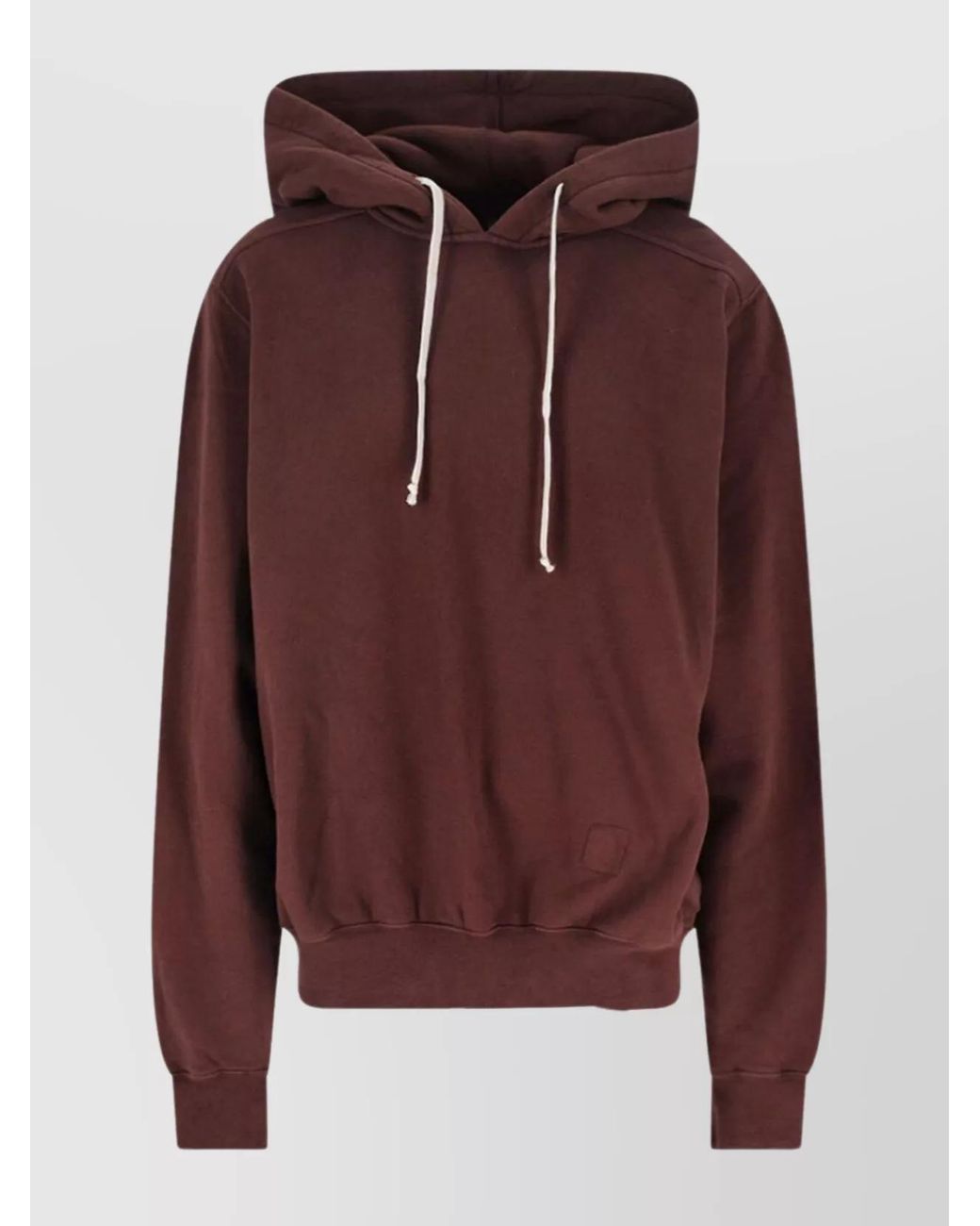 Rick Owens Red Asymmetric Hem Hoodie Kangaroo Pocket for men