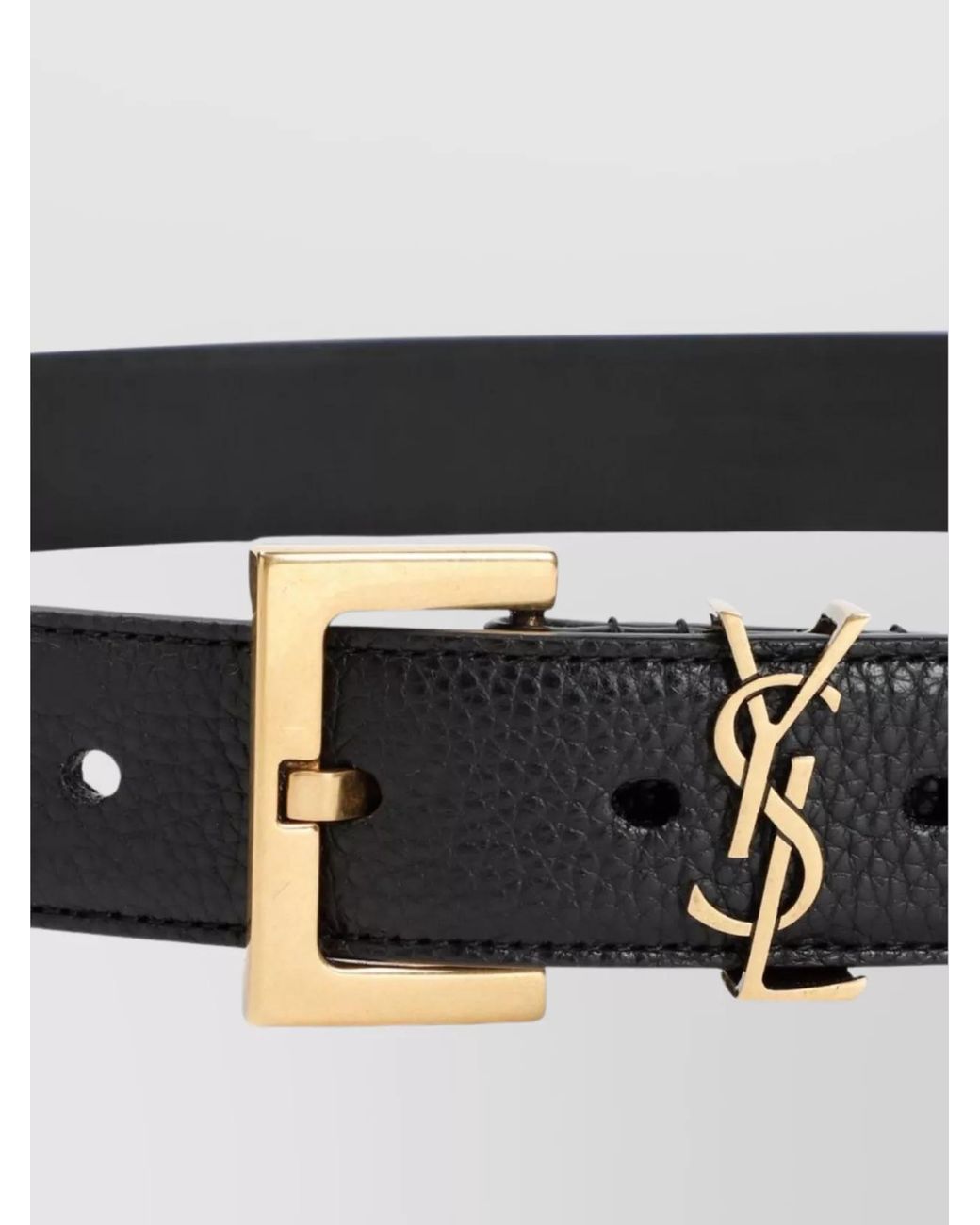 Saint Laurent White Leather Belt for men