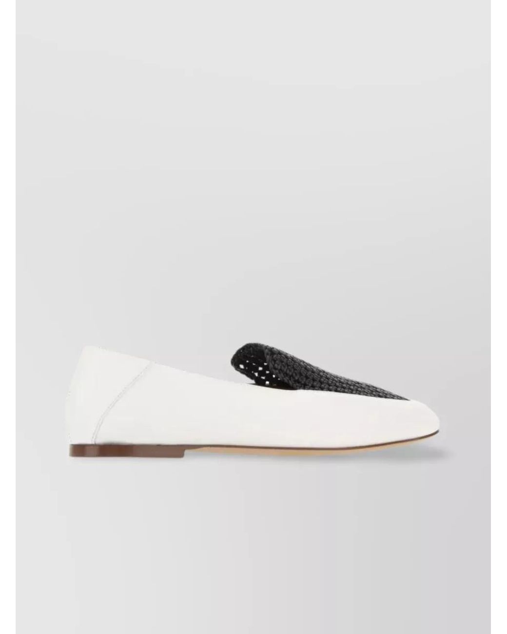 Chloé Gray Leather Two Tone Loafers