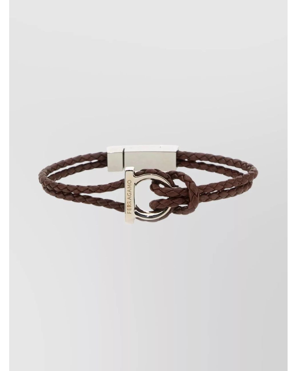 Ferragamo Metallic Leather Bracelet for men