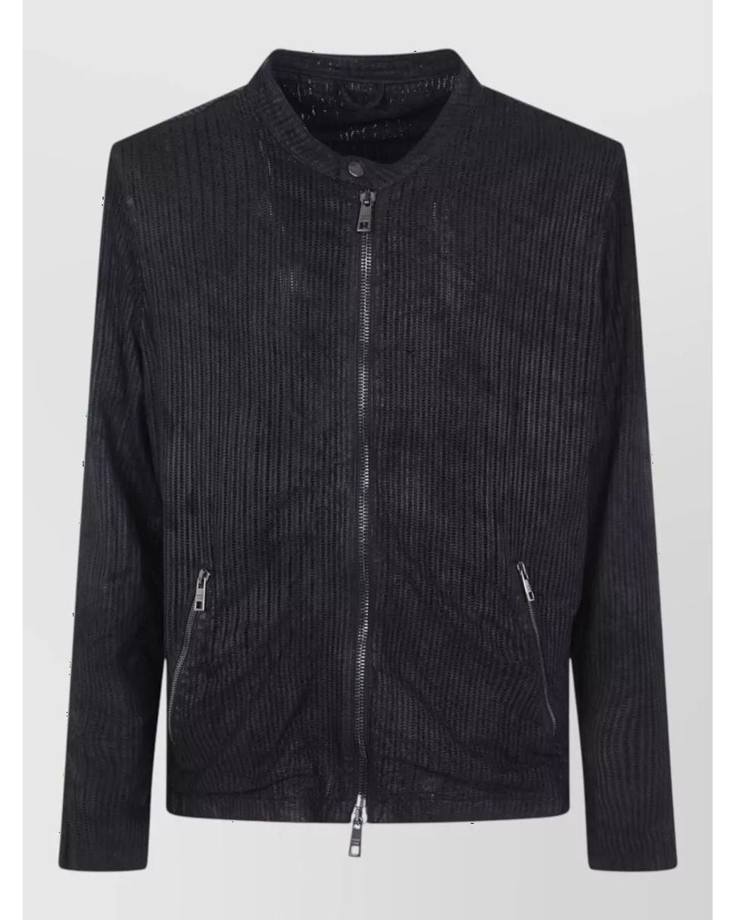 Giorgio Brato Blue Leather Biker Jacket for men