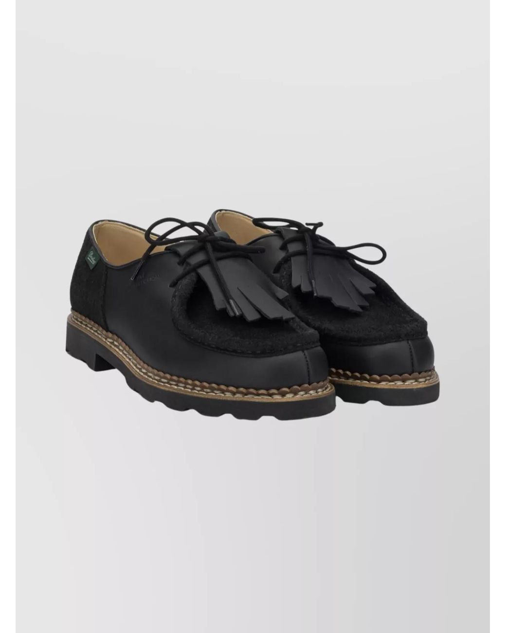 Paraboot Black Leather Derby Shoes for men