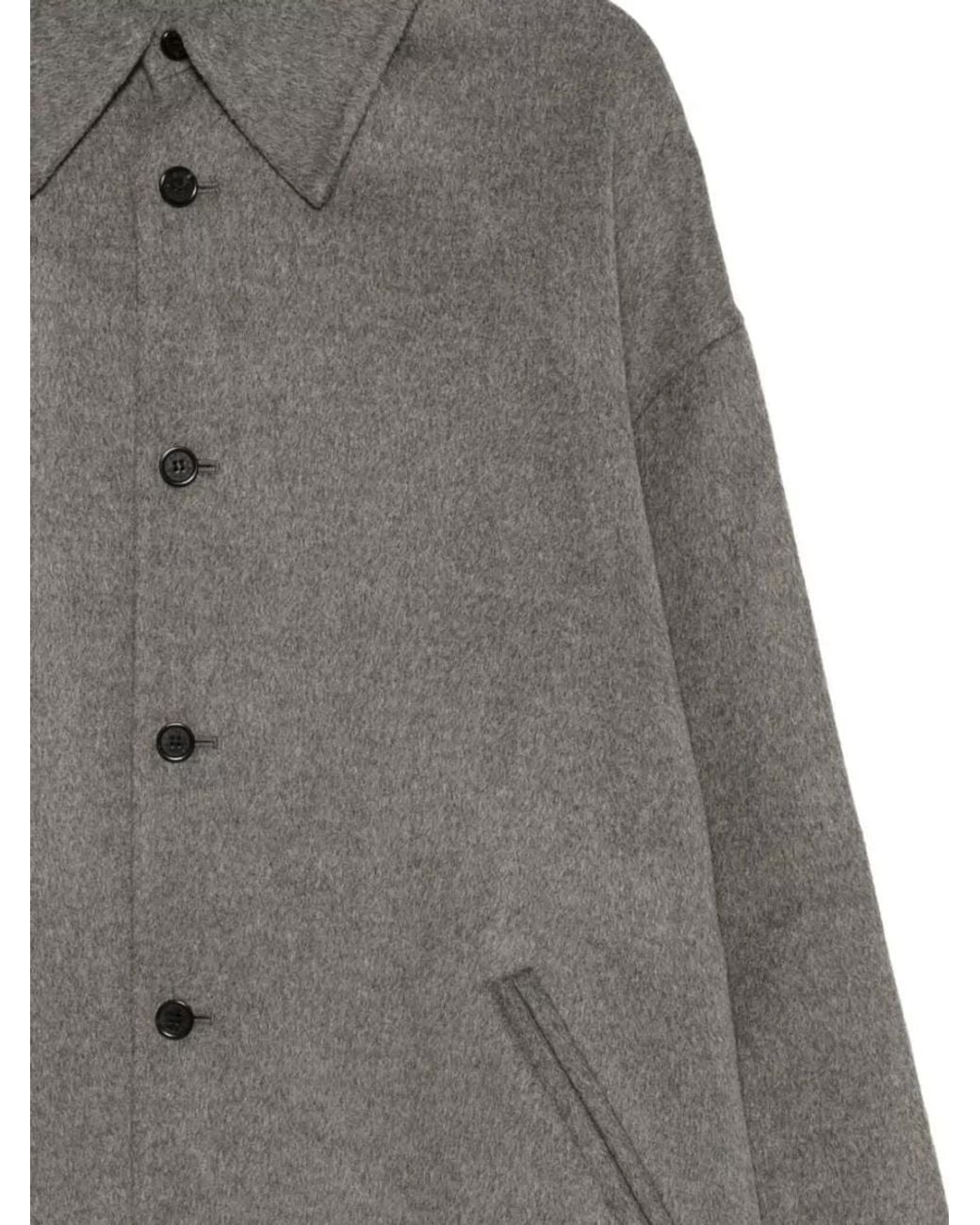 Acne Gray Cashmere Blend Single Breasted Coat for men
