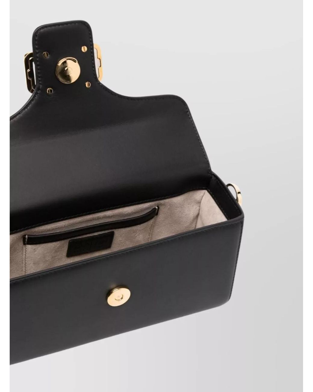 Lanvin Black Embellished Buckle Clutch Bag