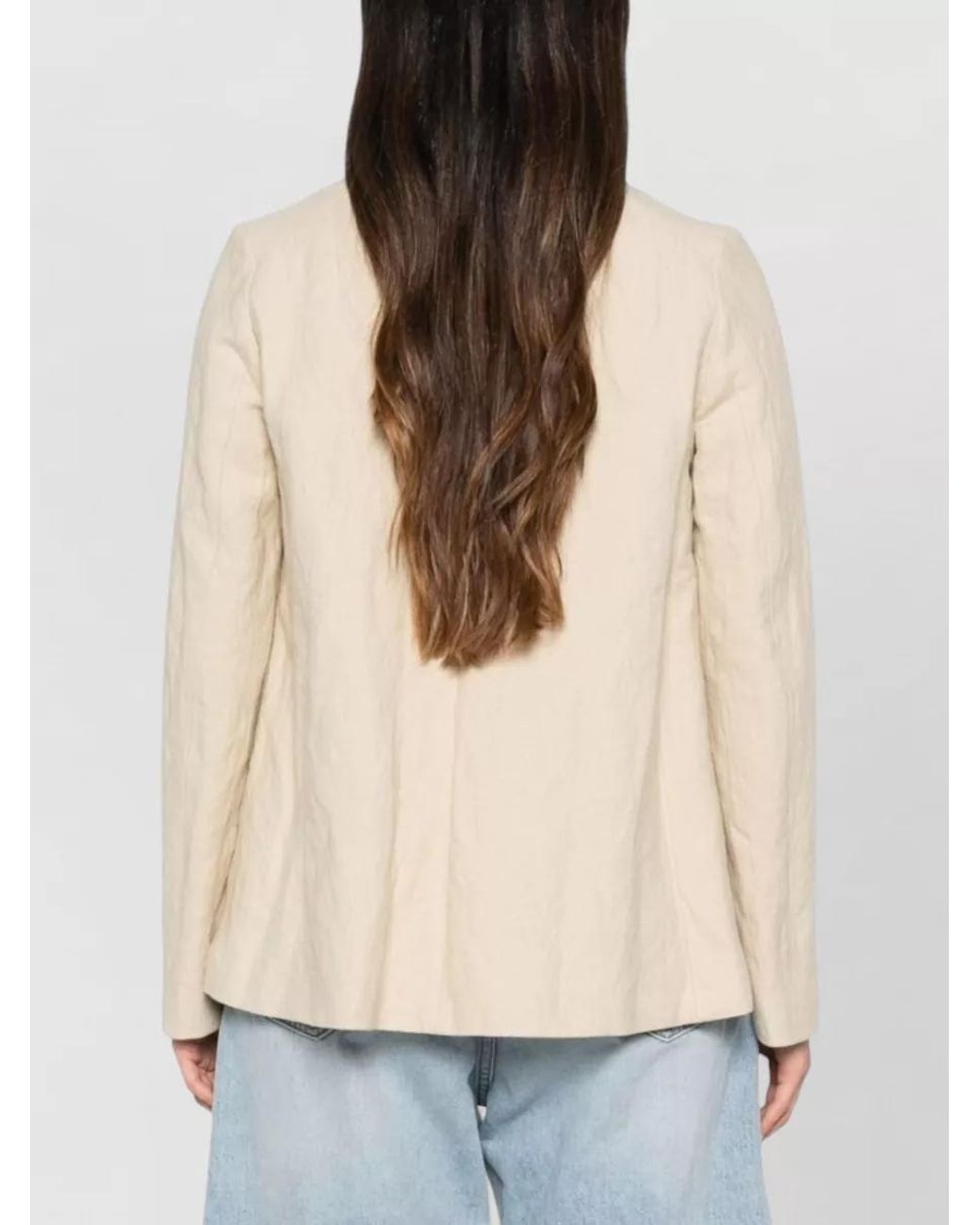 Apuntob Natural Twill Single-Breasted Coat
