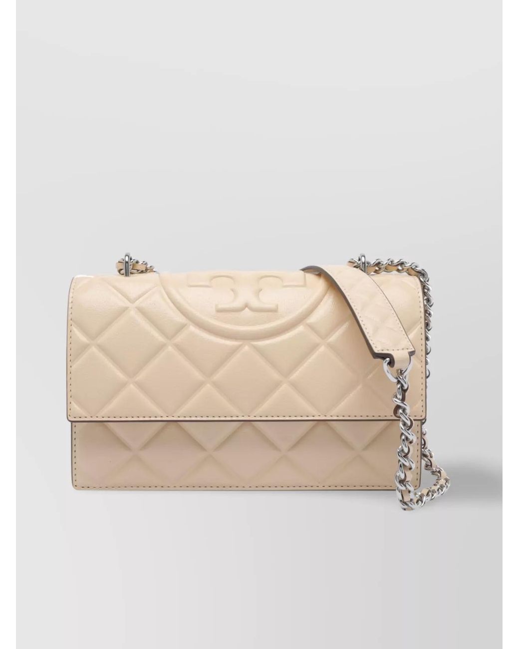 Tory Burch Natural Fleming Small Leather Shoulder Bag