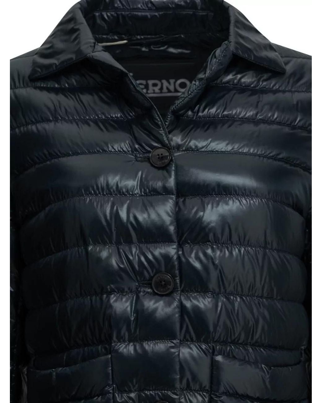 Herno Blue Down Short Parka Coat