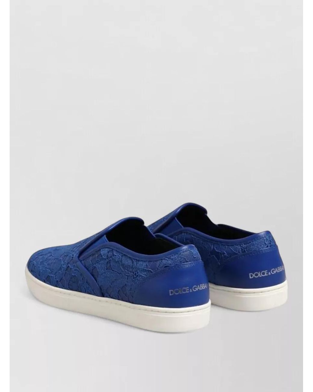 Dolce & Gabbana Blue Leather Slip-On Sneakers for men