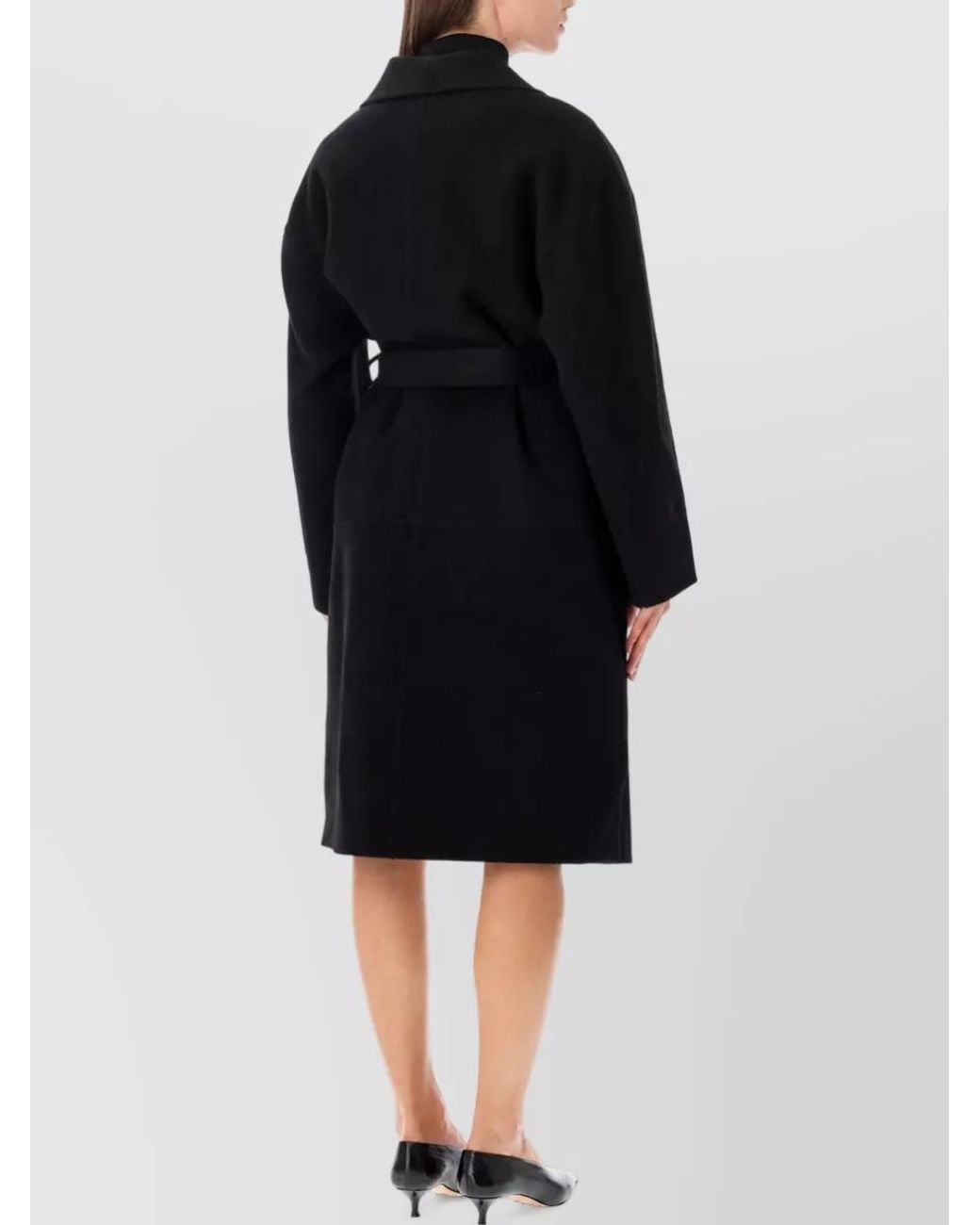 THE GARMENT Black Wool Trench Coat