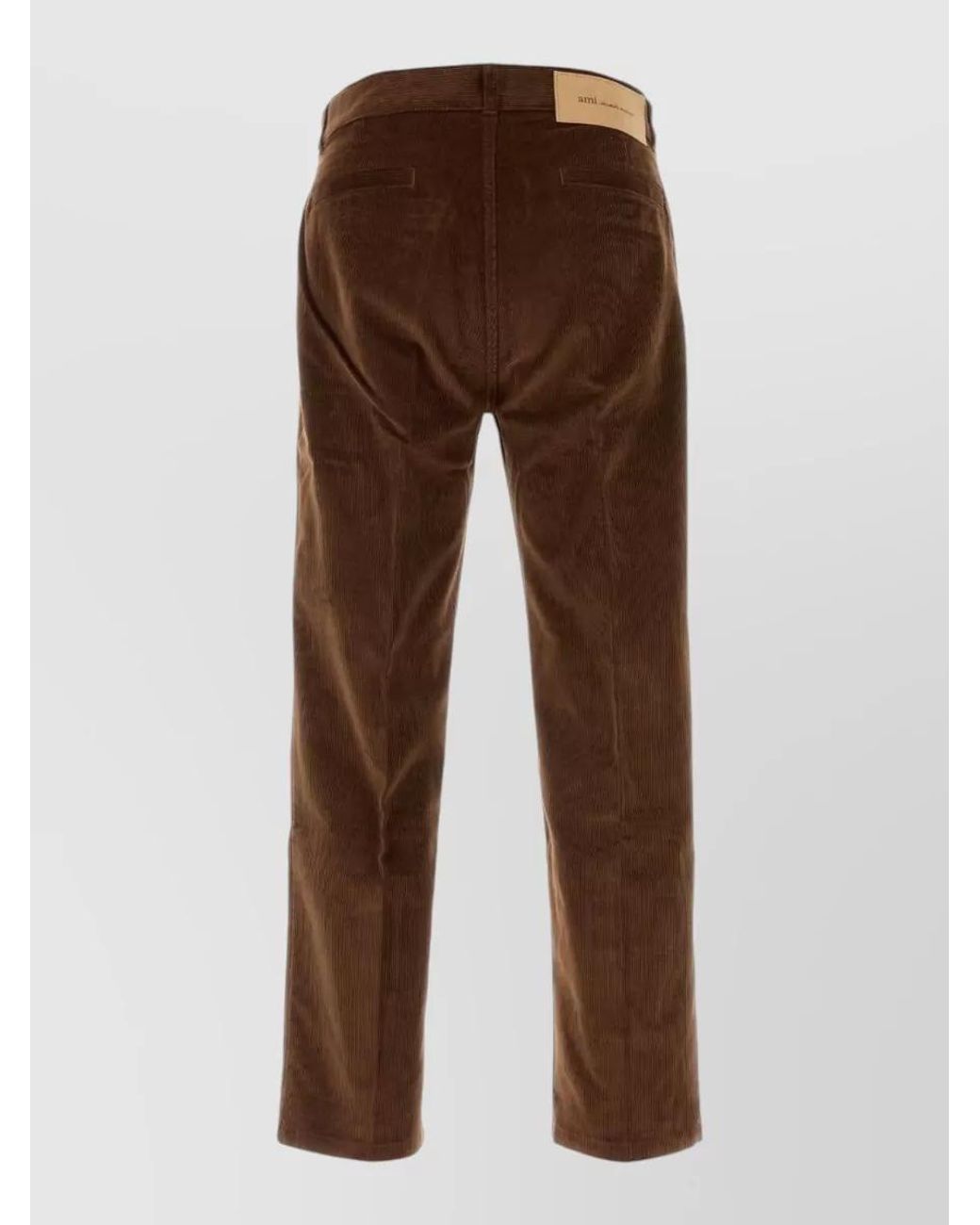 AMI Brown Cotton Straight-Leg Corduroy Trousers for men