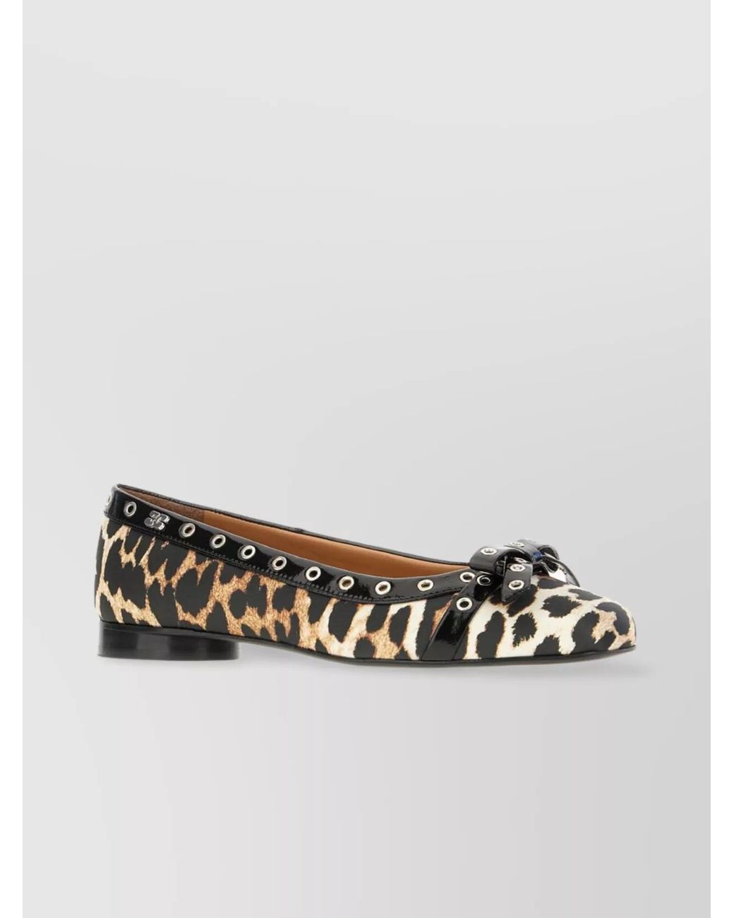 Ganni Metallic Printed Ballerina Shoes