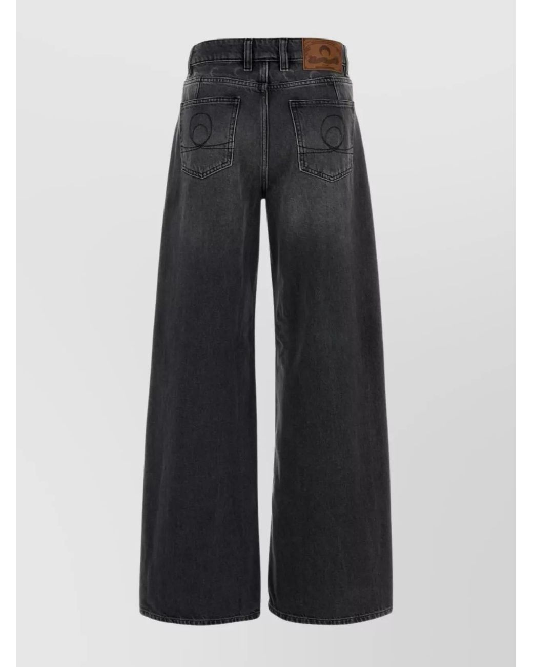 MARINE SERRE Blue Denim High-Rise Flared Jeans