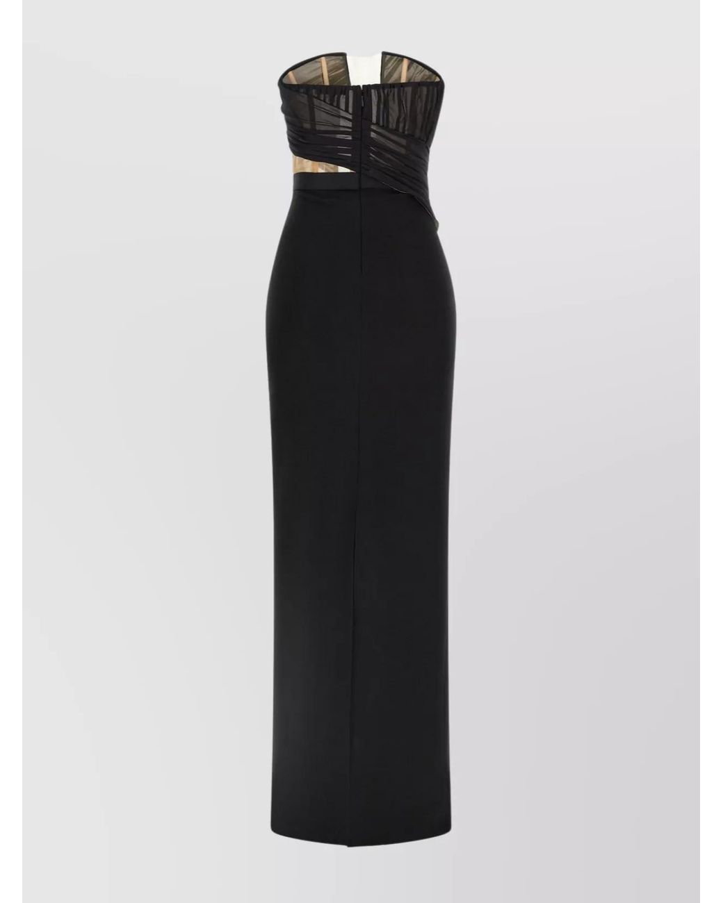 Nensi Dojaka Black Draped Corsetted Maxi Dress