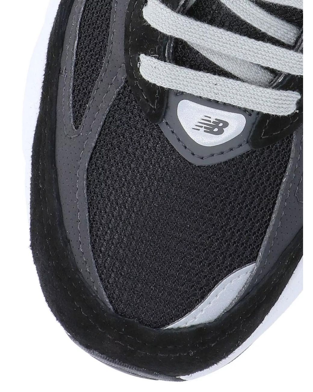 New Balance Black Leather Low-Top Sneakers