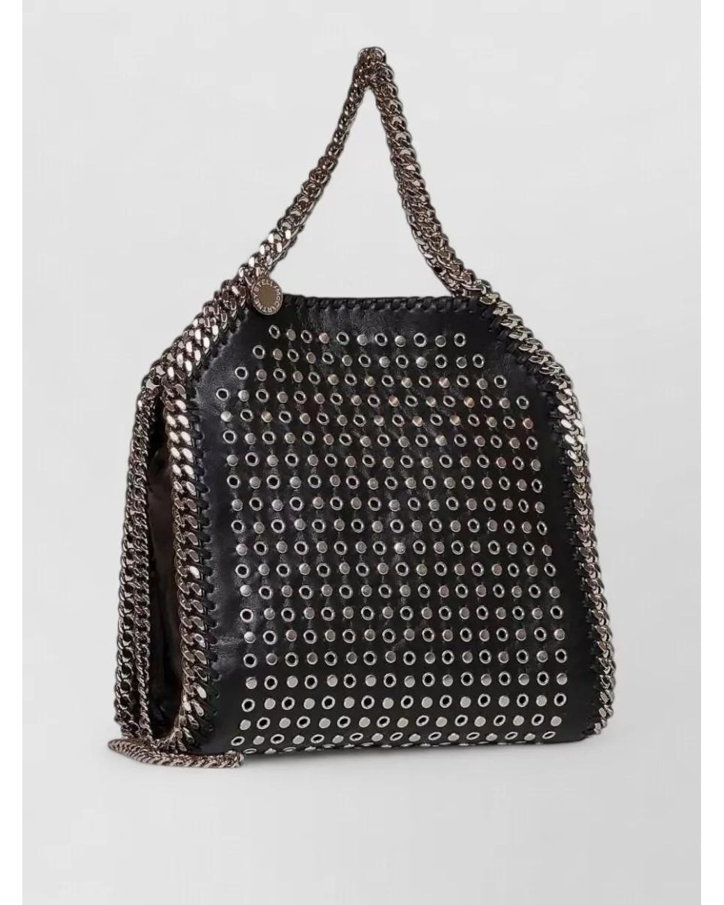 Stella McCartney Black Falabella Mini Alter Mat Studded Tote Bag