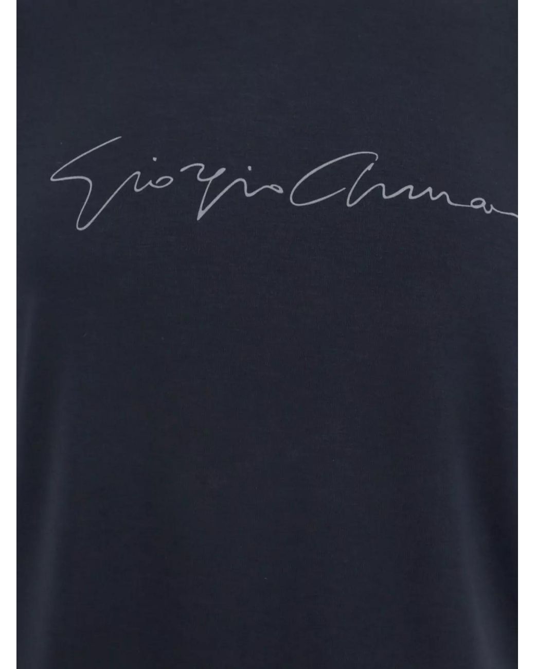 Giorgio Armani Blue Viscose Logo T-Shirt for men