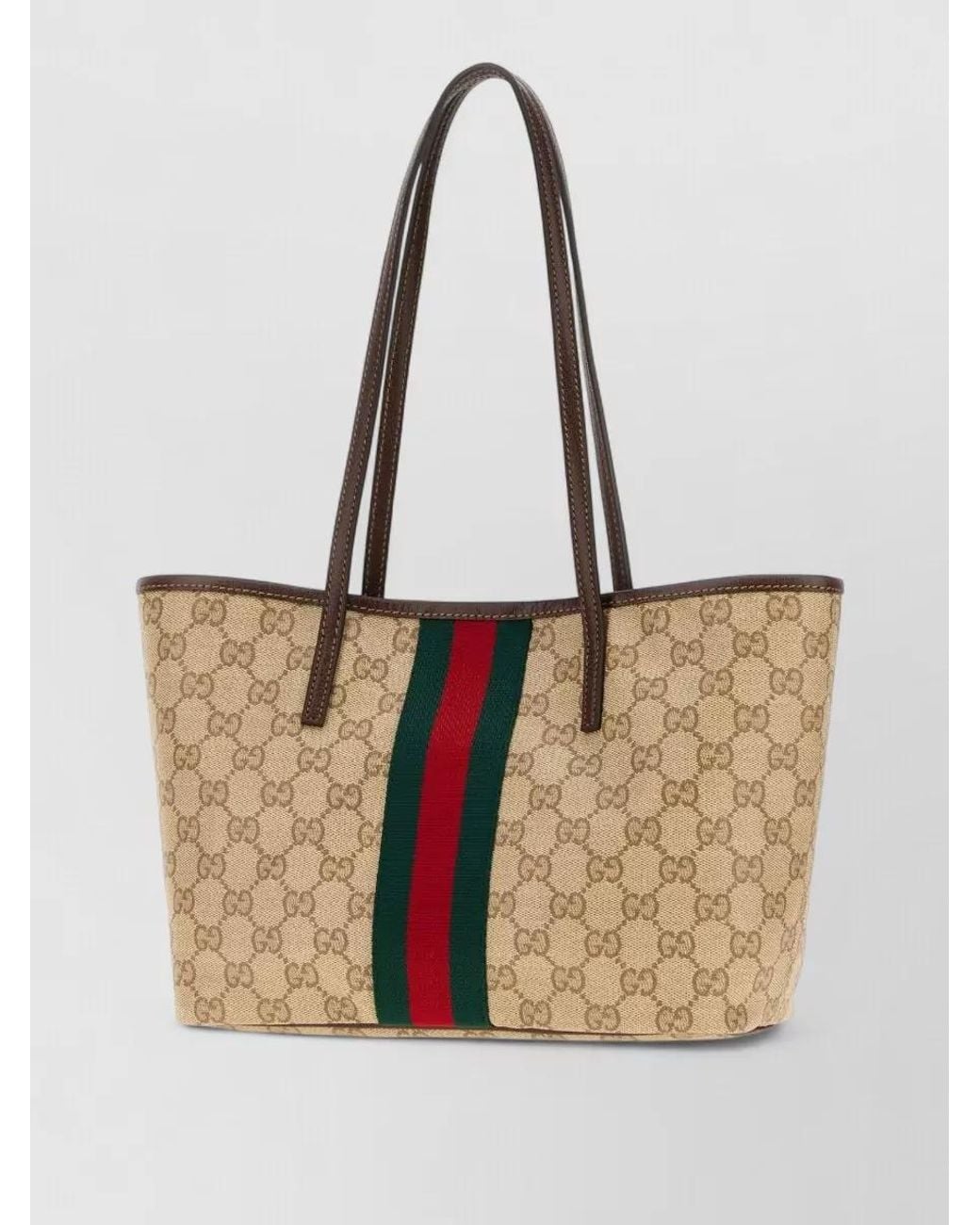 Gucci White Small Gg Canvas Tote Bag
