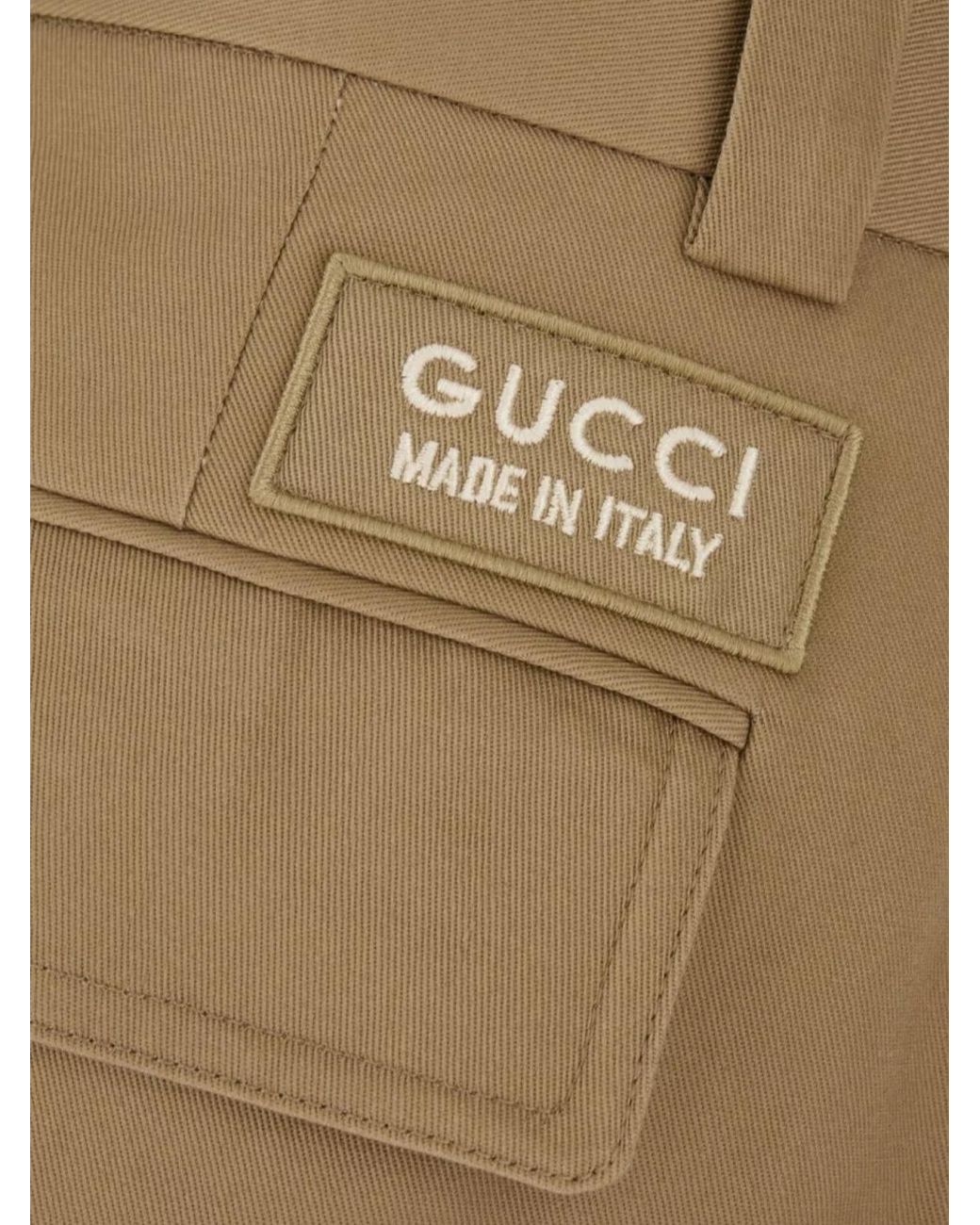 Gucci Natural Cotton Straight-Leg Trousers for men