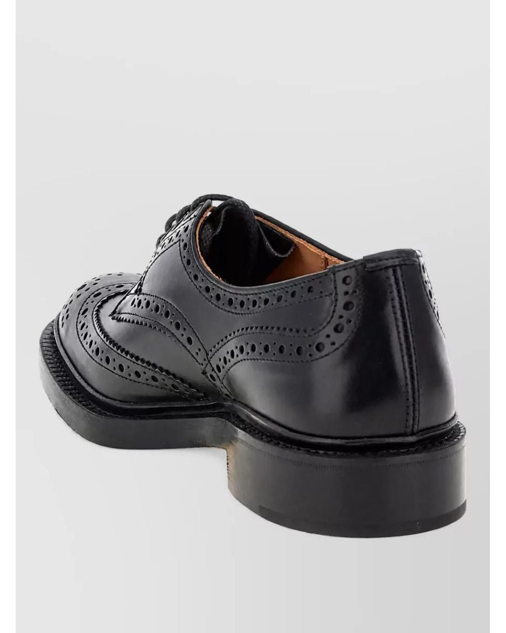 Tricker's Black Leather Brogue Lace-Up Shoes for men