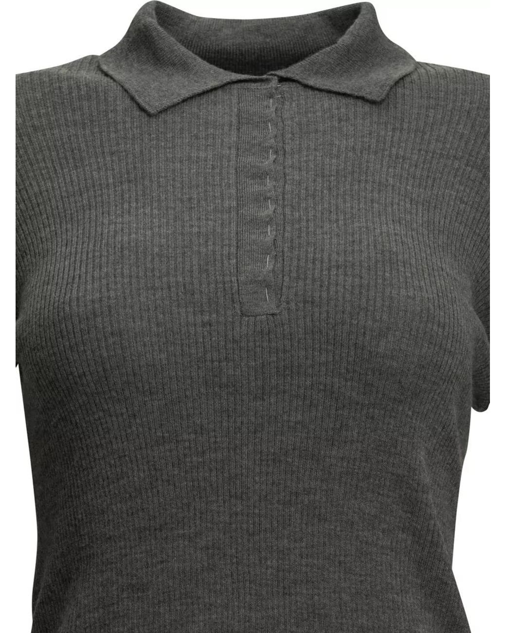 Max Mara Gray Cashmere Polo Shirt