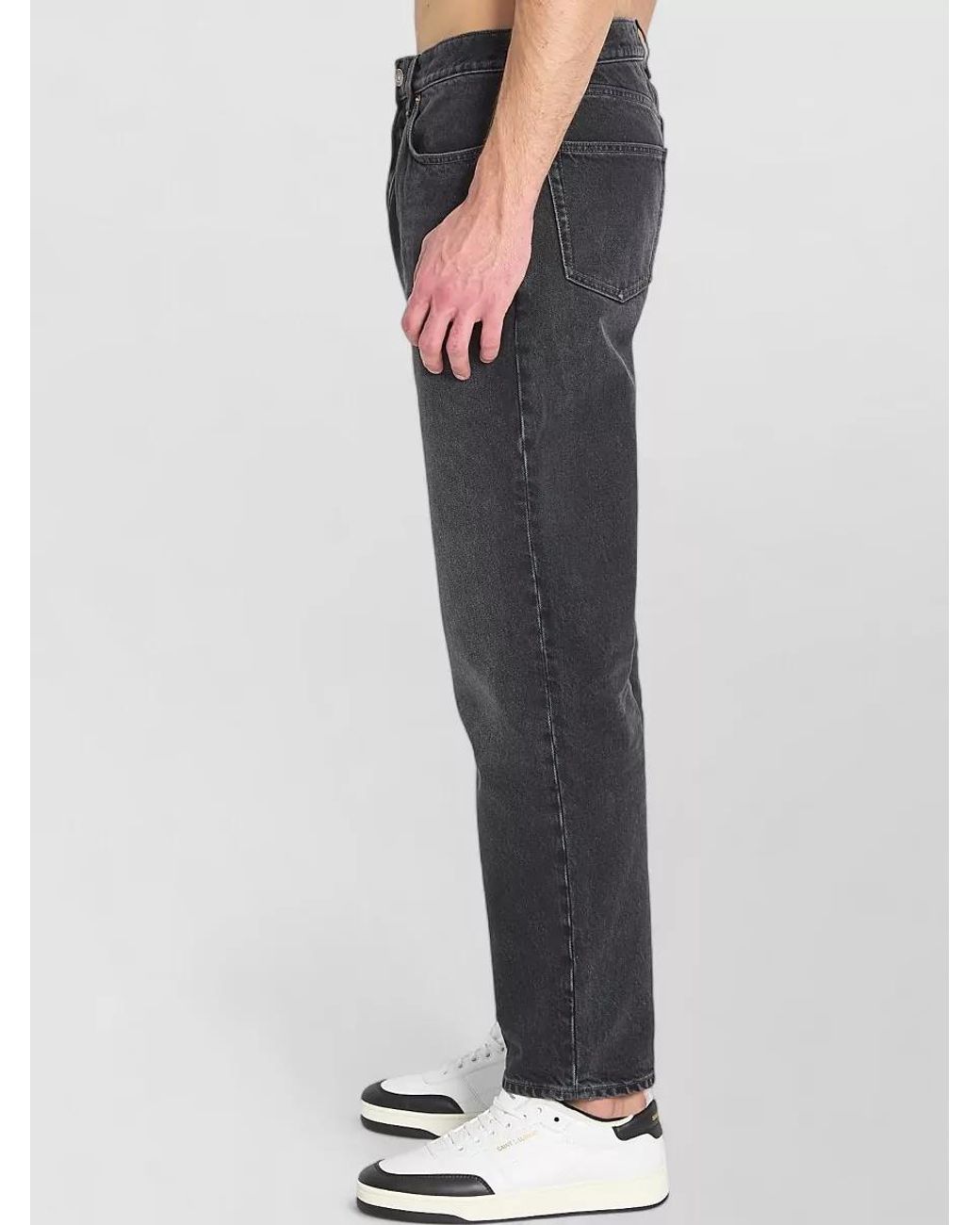 Saint Laurent Gray Denim Mid-Rise Straight-Leg Jeans for men