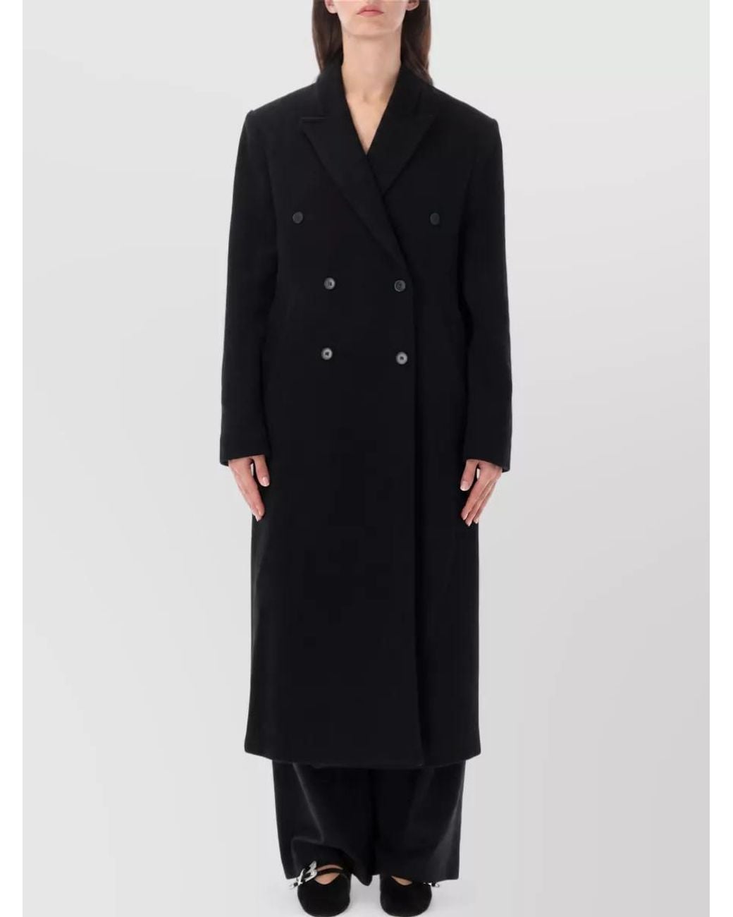 Loulou de Saison Black Cashmere Double-Breasted Coat
