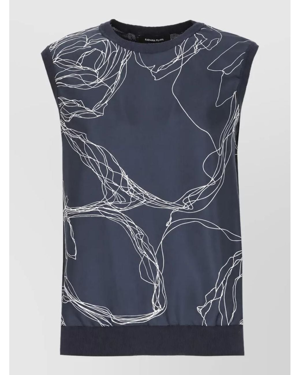 Fabiana Filippi Blue Sleeveless Fitted Jacket