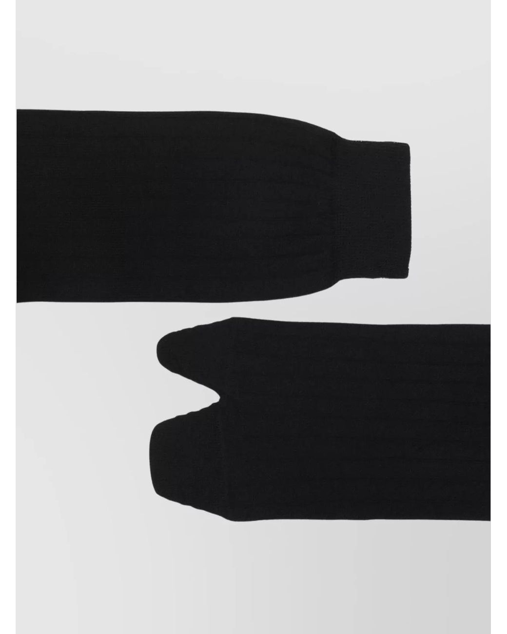 Maison Margiela Black Wool Ribbed Tabi Socks for men