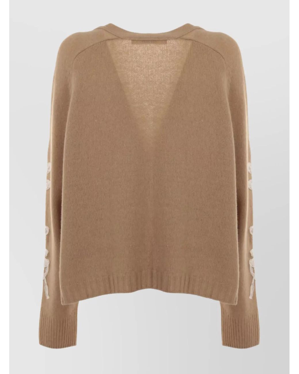 Philosophy Natural Cashmere V-Neck Ribbed-Hem Cardigan