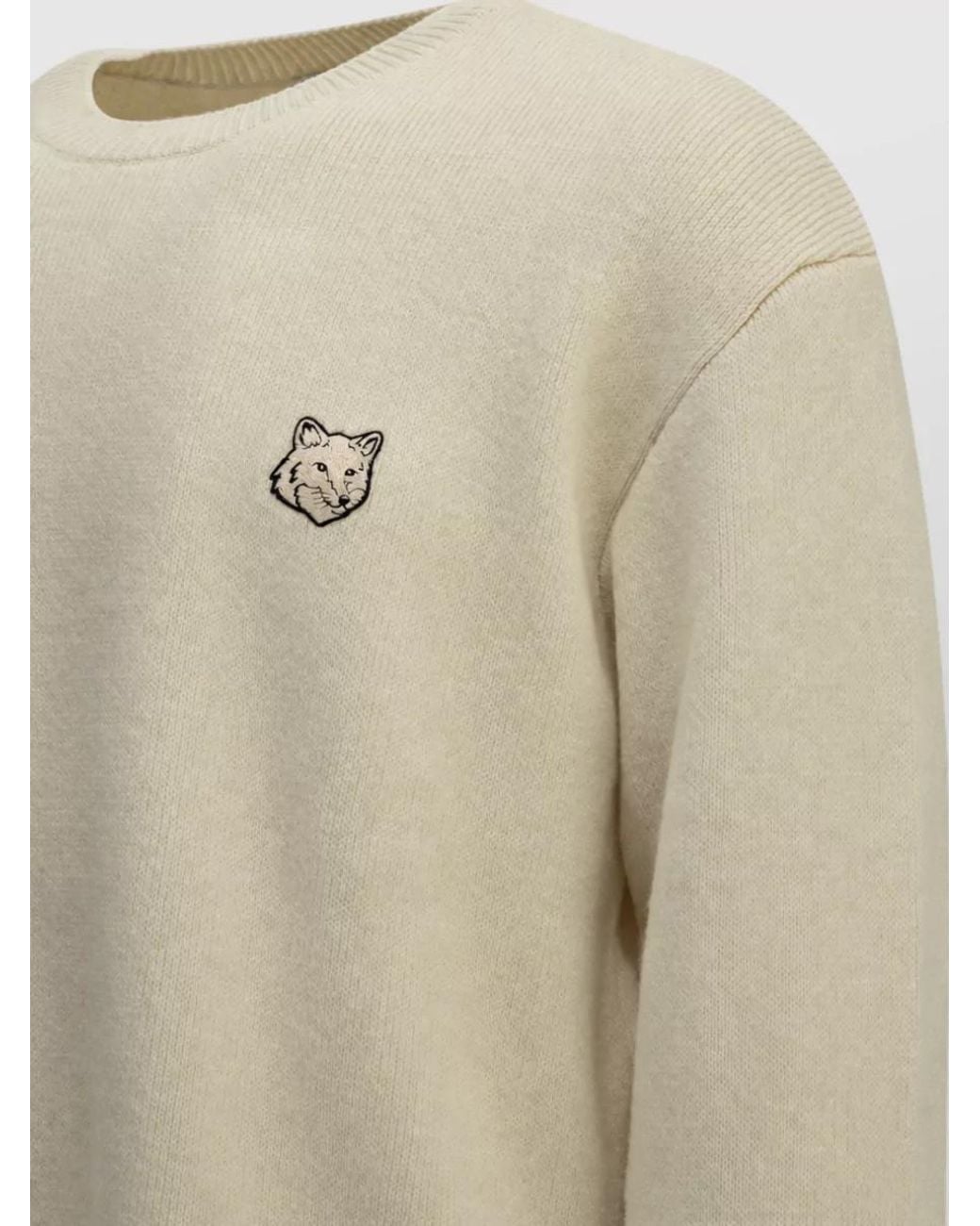 Maison Kitsuné Natural Wool Crew-Neck Sweater for men