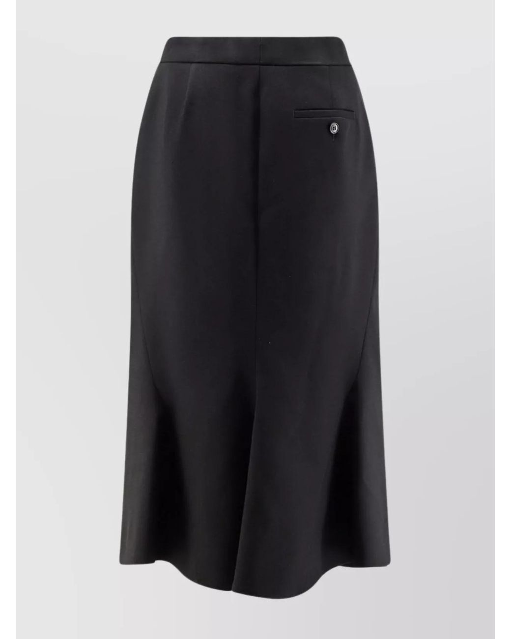 McQueen Blue Wool Midi Pencil Skirt