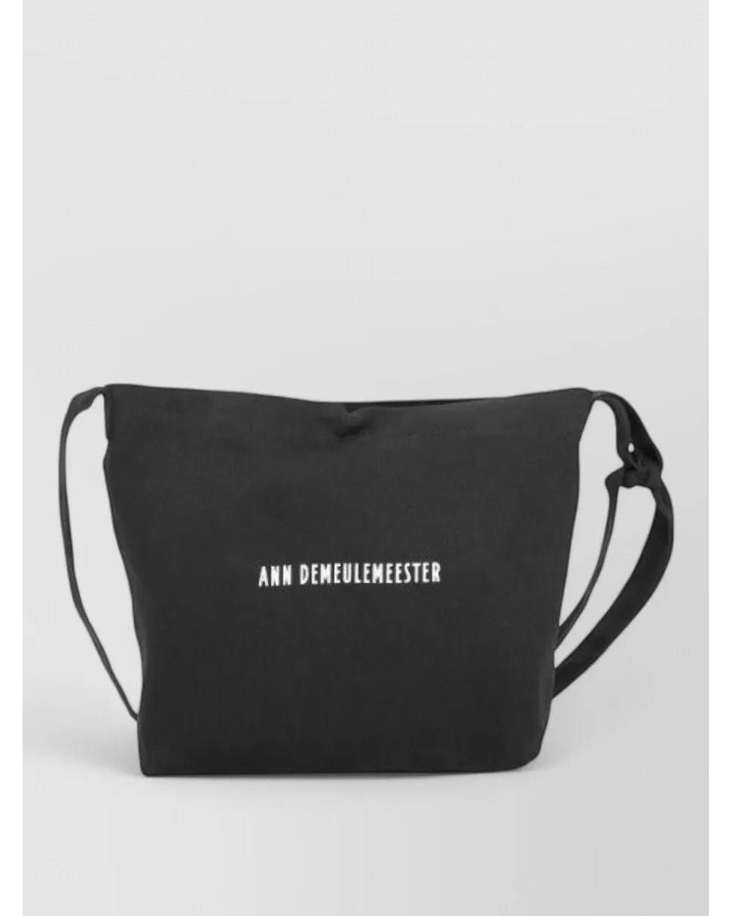 Ann Demeulemeester Black Cotton Shoulder Bag