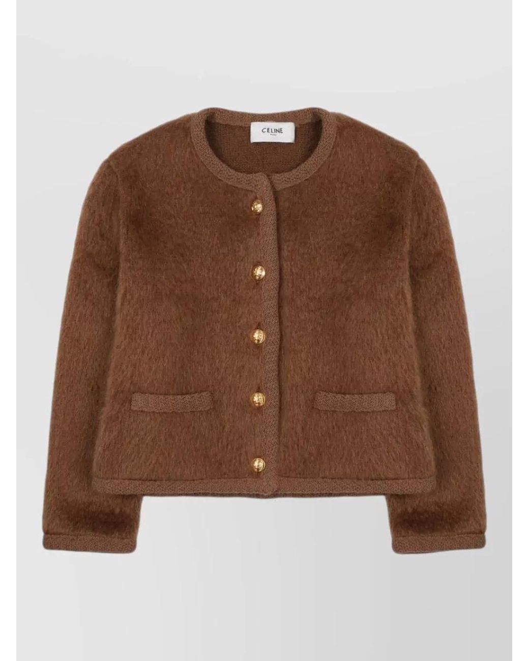 Céline Brown Mohair Jacket Cardigan