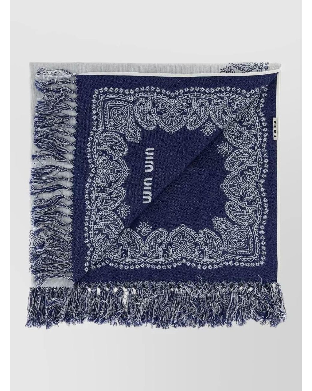 Miu Miu Gray Cotton Beach Towel