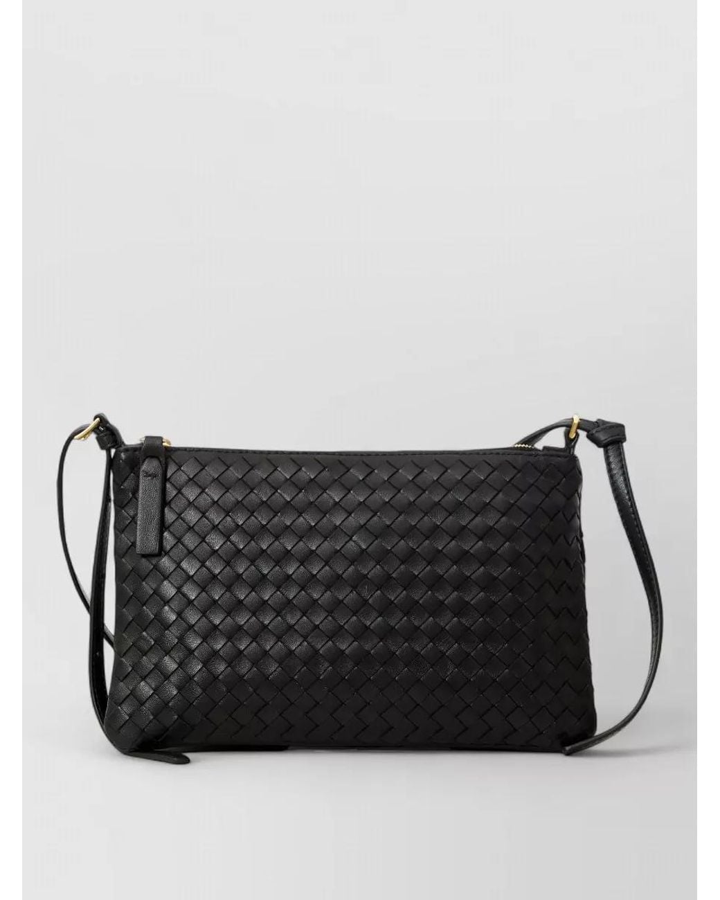 Bottega Veneta Black Medium Intrecciato Leather Clutch Bag