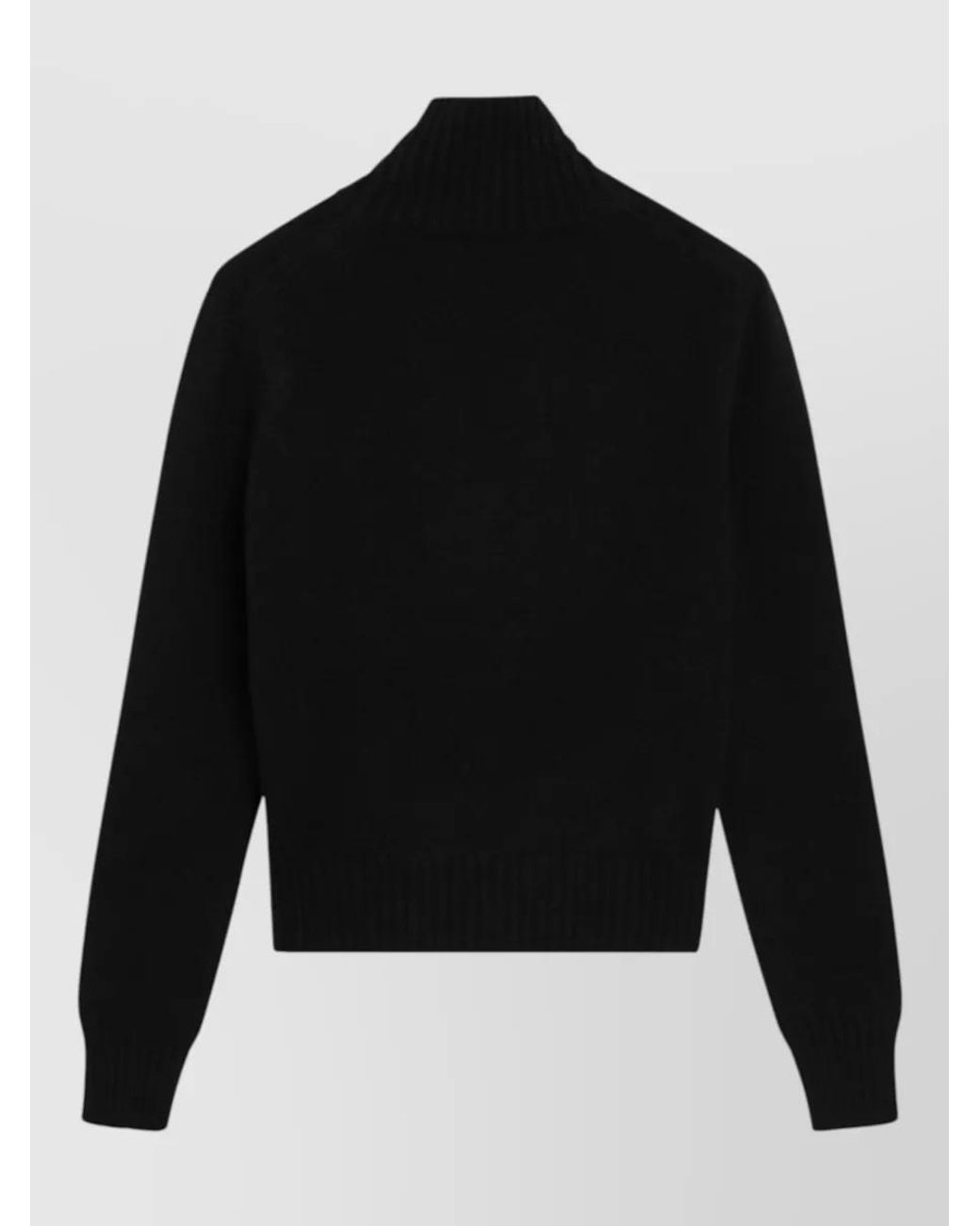 AMI Black Cashmere Turtleneck Sweater