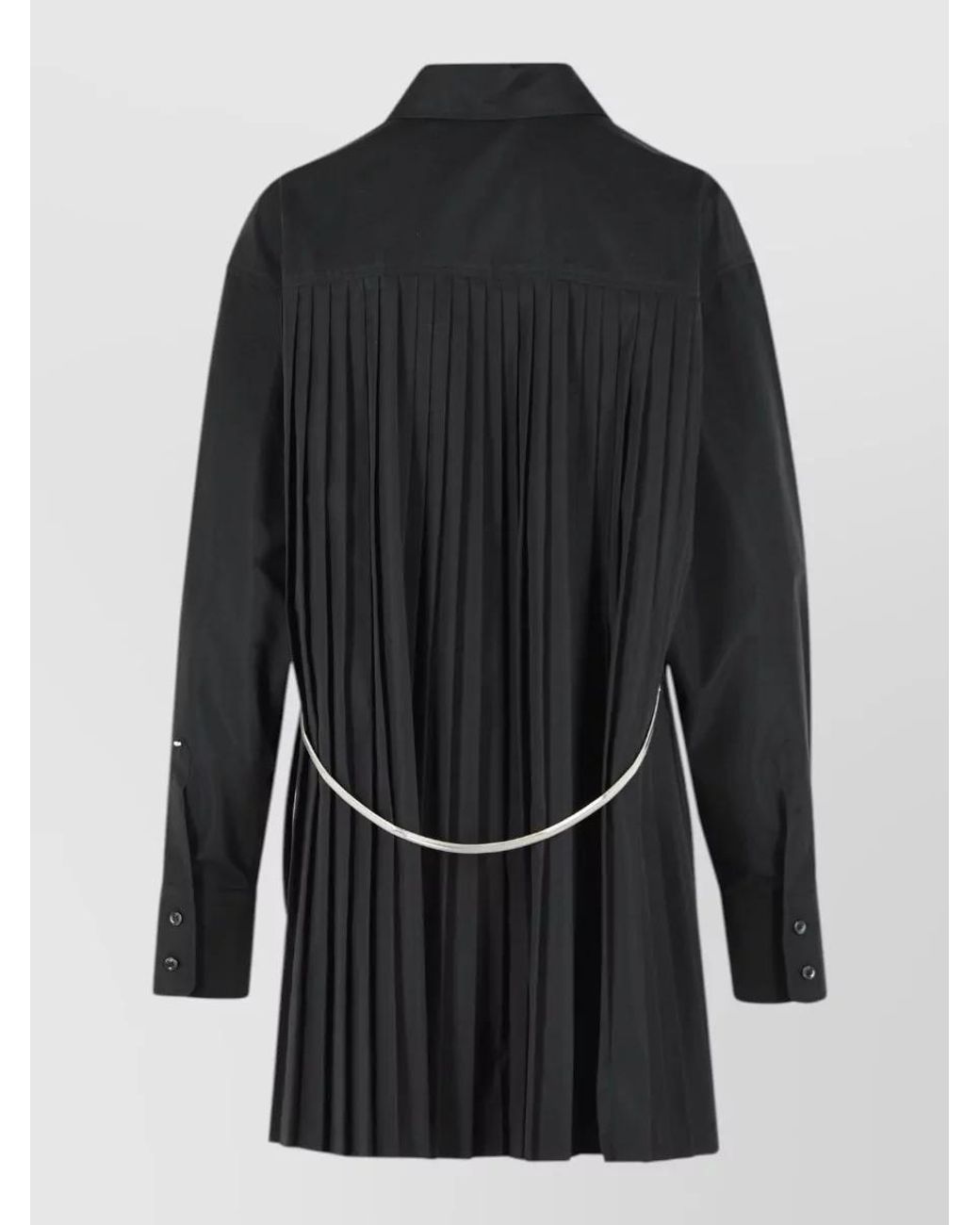 Sportmax Black Cotton-Blend Shirt Mini Dress