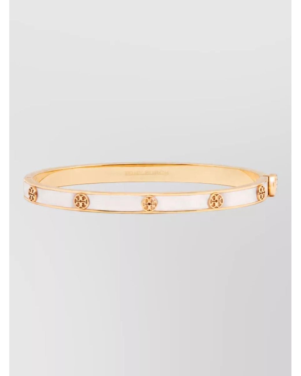 Tory Burch Natural Logo-Embossed Stainless Steel Bracelet