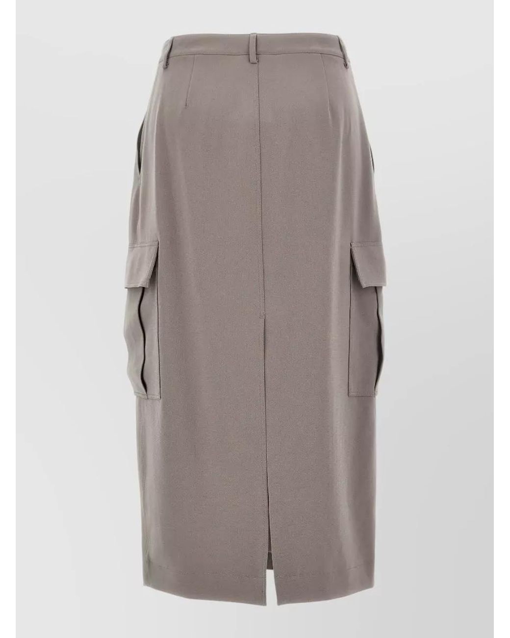 Theory Gray High-Rise Cargo Midi Skirt