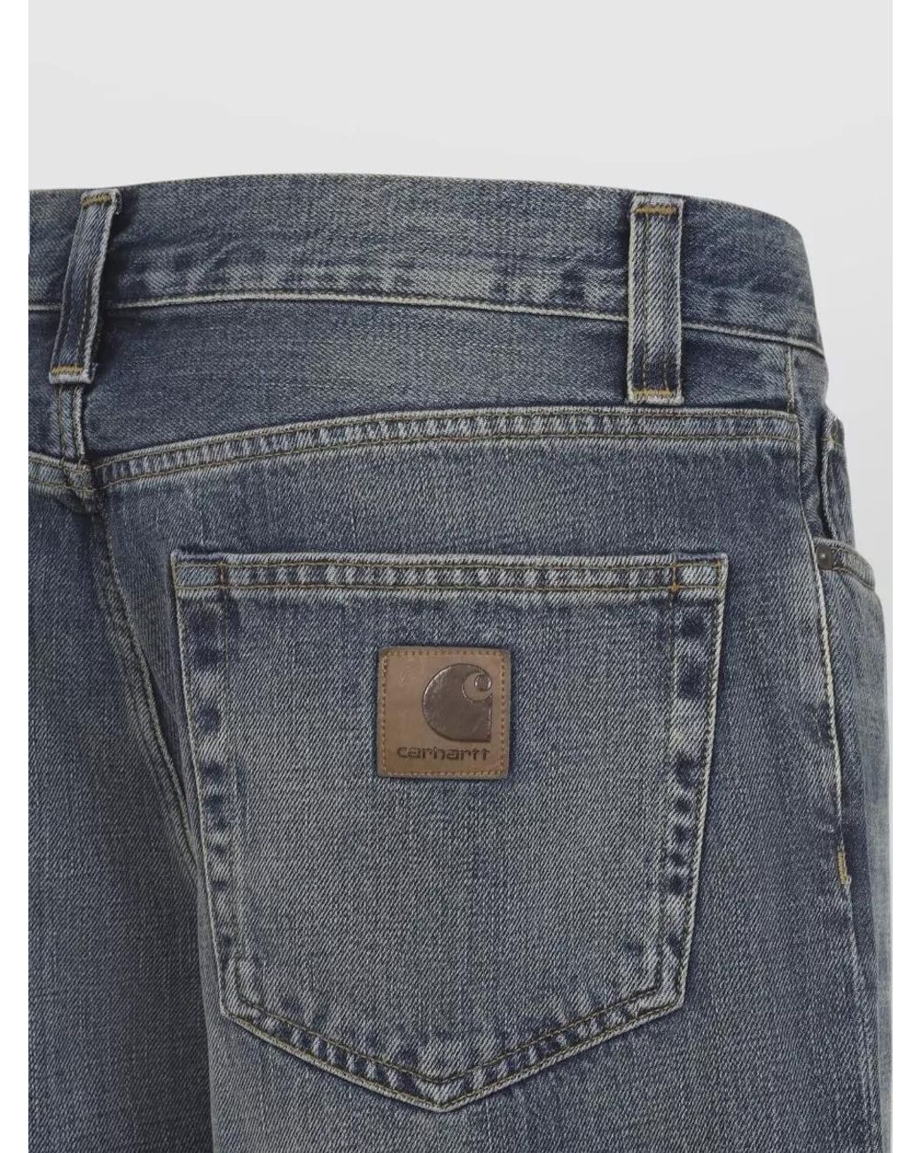 Carhartt Blue Denim Mid-Rise Tapered Jeans for men