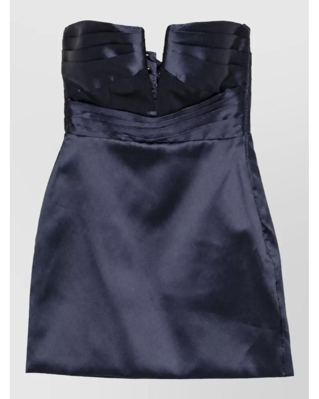 Elisabetta Franchi Blue Silk Knee-Length Dress