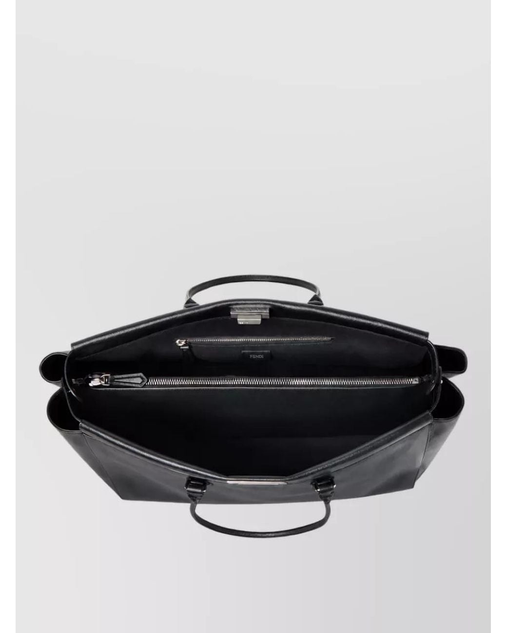 Fendi Black Leather Peekaboo Tote Bag for men