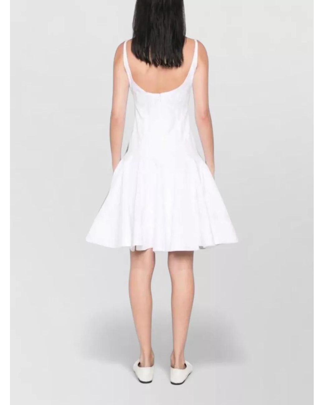 Jacquemus White Cotton Sleeveless Flared Mini Dress
