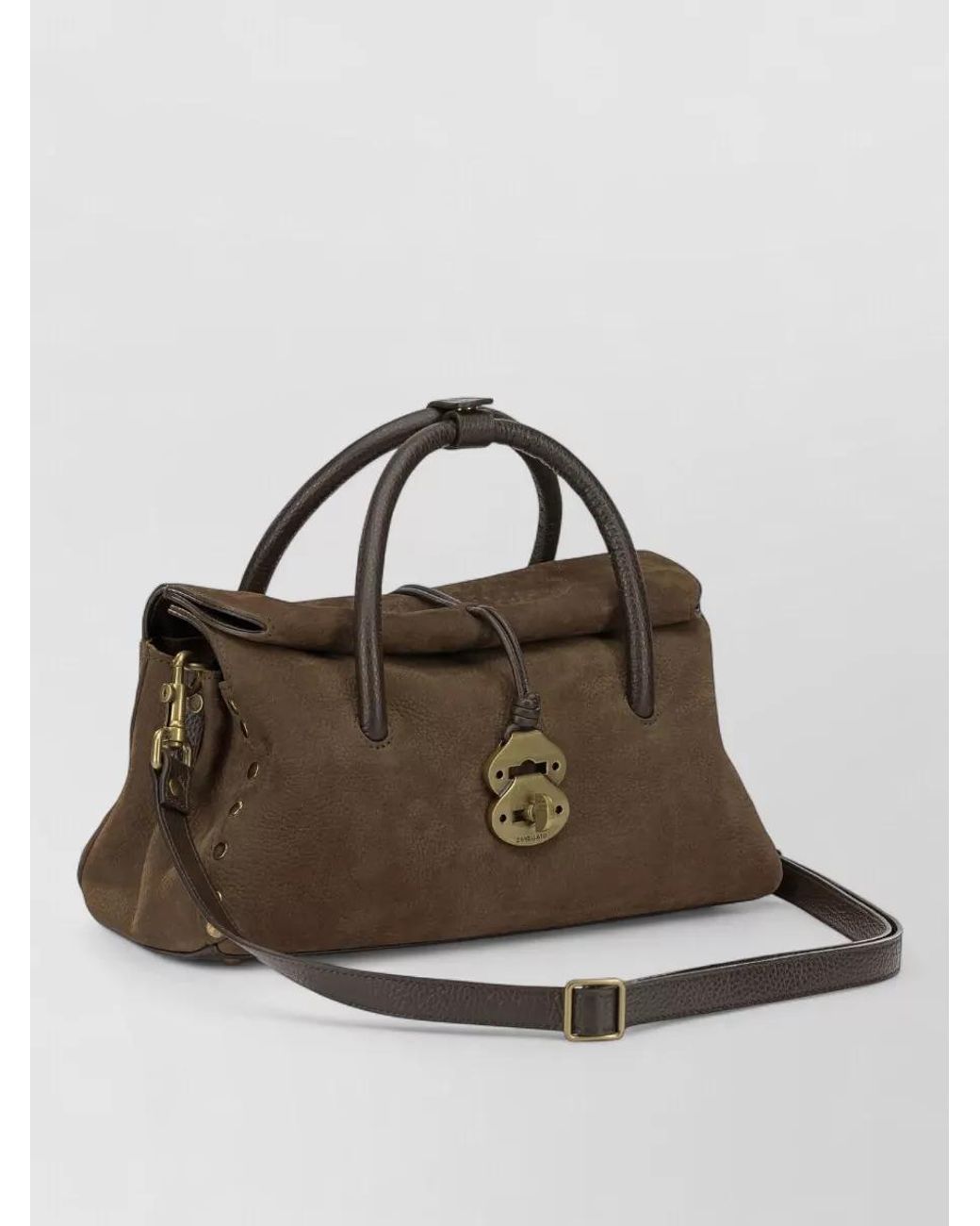 Zanellato Brown Leather Studded Shoulder Bag