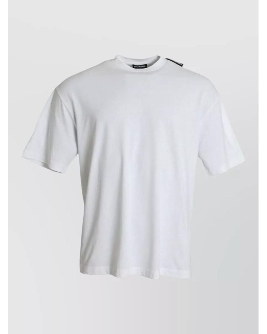 Balenciaga White Cotton Oversized Logo-Print T-Shirt for men